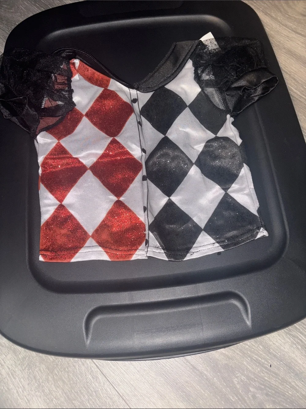 Kids Red and Black Colorblock Leggings - Unbranded